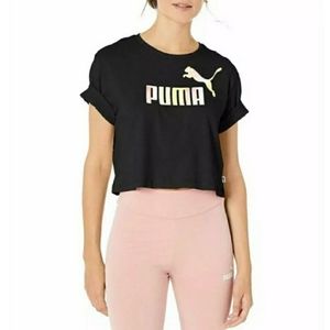 XL PUMA Relaxed Crop Top - Black